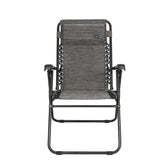 BLISS RECLINABLE SLING PATIO CAHIR W/ PILLOW - DIAMOND JACQUARD - BLACK FRAME